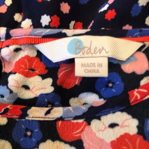 Boden Hotchpotch Poppy Meadow Floral Pintuck Dress – Blue Pink Multi – US 8 - Picture 6 of 6